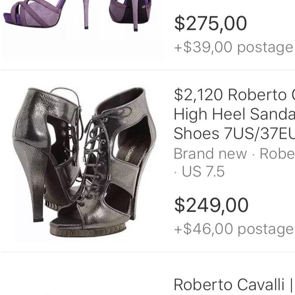 Roberto Cavalli AUTHENTIC❗️ sandals US 7 or EU 37, leather soft stunning luxury - Picture 3 of 8